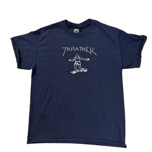 Thrasher Dark Blue Tee with Logo